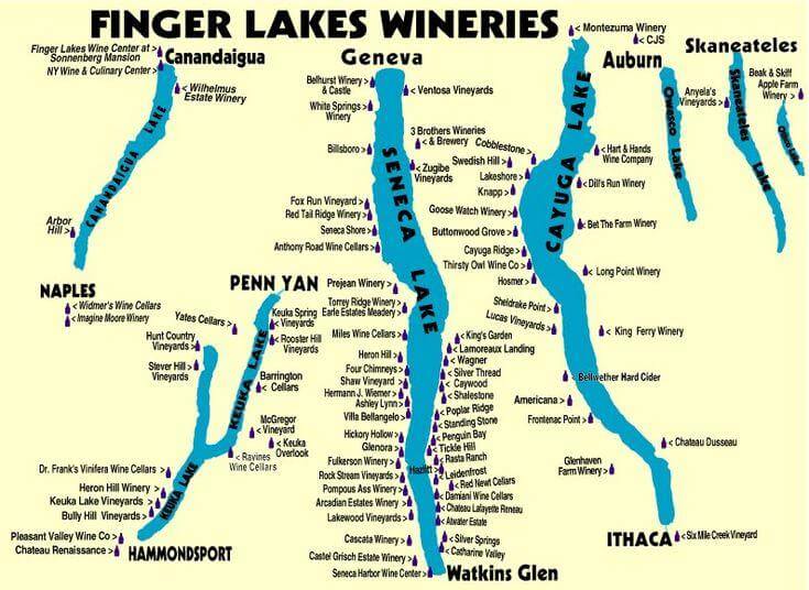 Finger Lakes Wineries Map